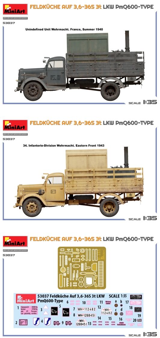 1:35 FELDKÜCHE AUF 3,6-36S 3t LKW PmQ600-TYPE