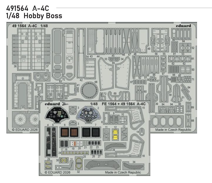 1:48  Douglas A-4C Skyhawk - PE Set for HobbyBoss