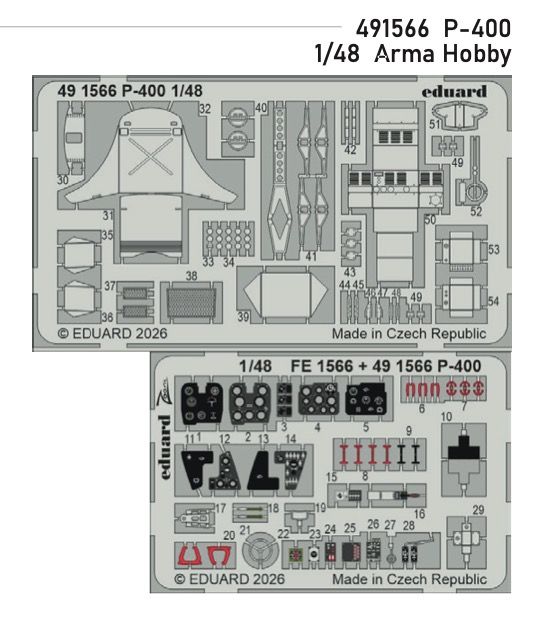 1:48 Bell P-400 Airacobra - PE Set for Arma Hobby