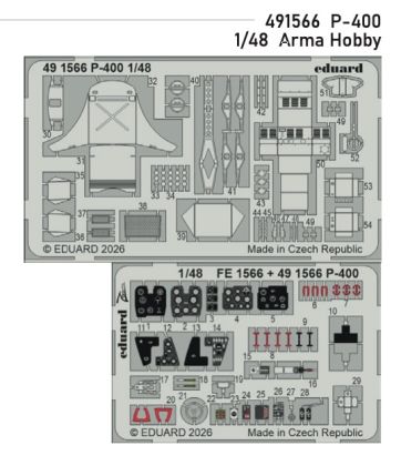 1:48 Bell P-400 Airacobra - PE Set for Arma Hobby