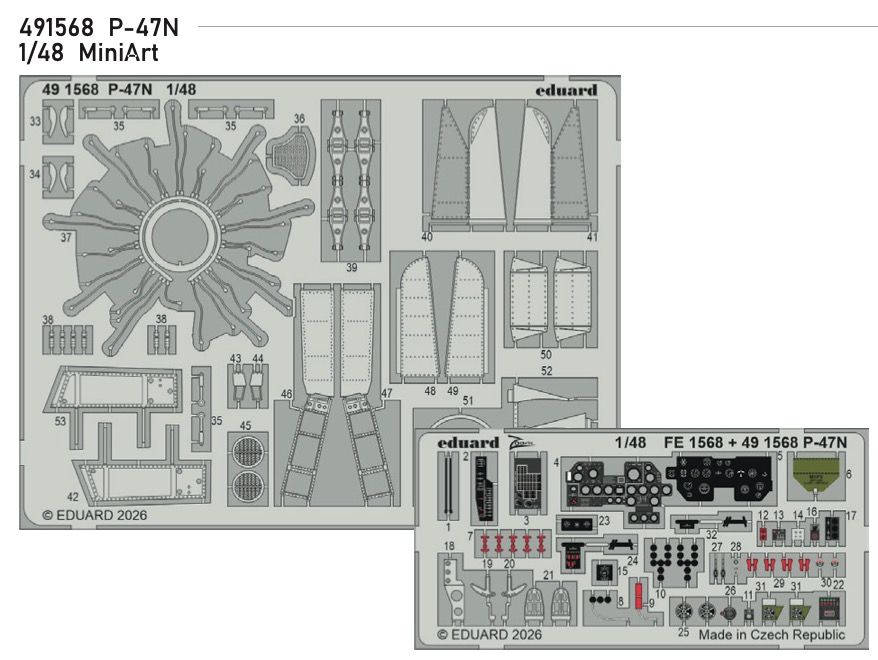 1:48 Republic P-47N Thunderbolt - PE Set for Miniart