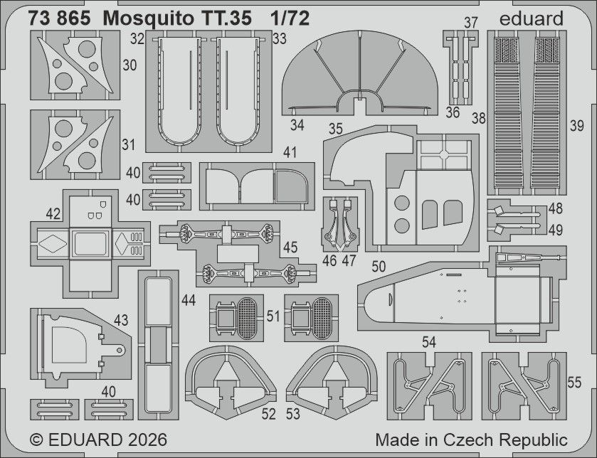 1:72 de Havilland Mosquito TT.35 - PE Set (for Airfix Kits)