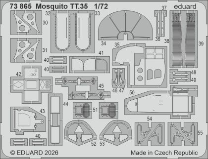 1:72 de Havilland Mosquito TT.35 - PE Set (for Airfix Kits)