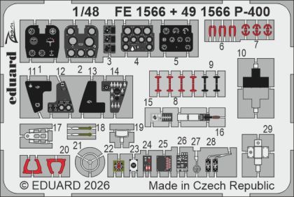 1:48 Bell P-400 Airacobra - Cockpit PE Zoom Set for Arma Hobby