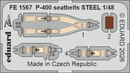 1:48 Bell P-400 Airacobra - Steel Seat Belts for Arma Hobby