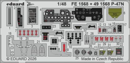 1:48 Republic P-47N Thunderbolt - Cockpit PE Zoom Set for Miniart