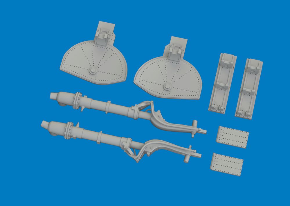 1:48 A6M Zeke - 3D-Printed Undercarriage Legs for Eduard