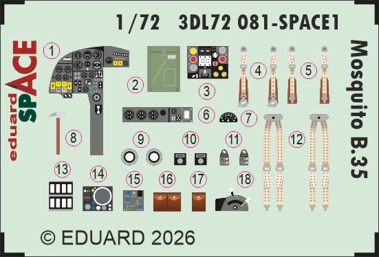 1:72  de Havilland Mosquito B.35 - Space Set (for Airfix Kits)