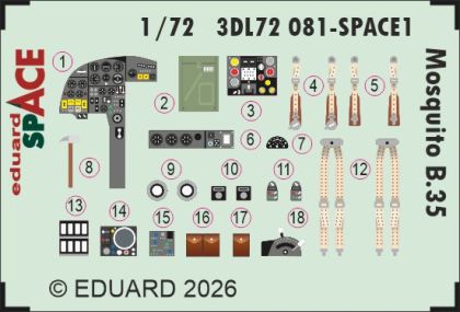 1:72  de Havilland Mosquito B.35 - Space Set (for Airfix Kits)