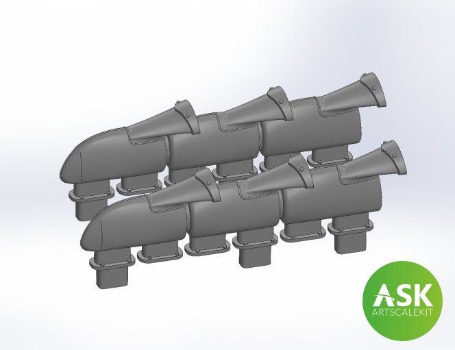 1:72 Spitfire Mk.Vb Exhausts Fishtail type for Eduard kit