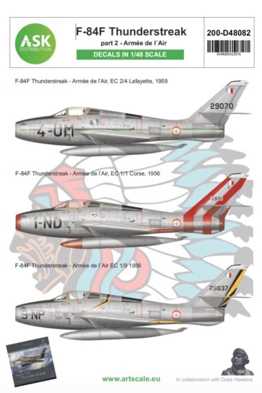 1:48 F-84F Thunderstreak Decal Part 2 - Armee de l'Air