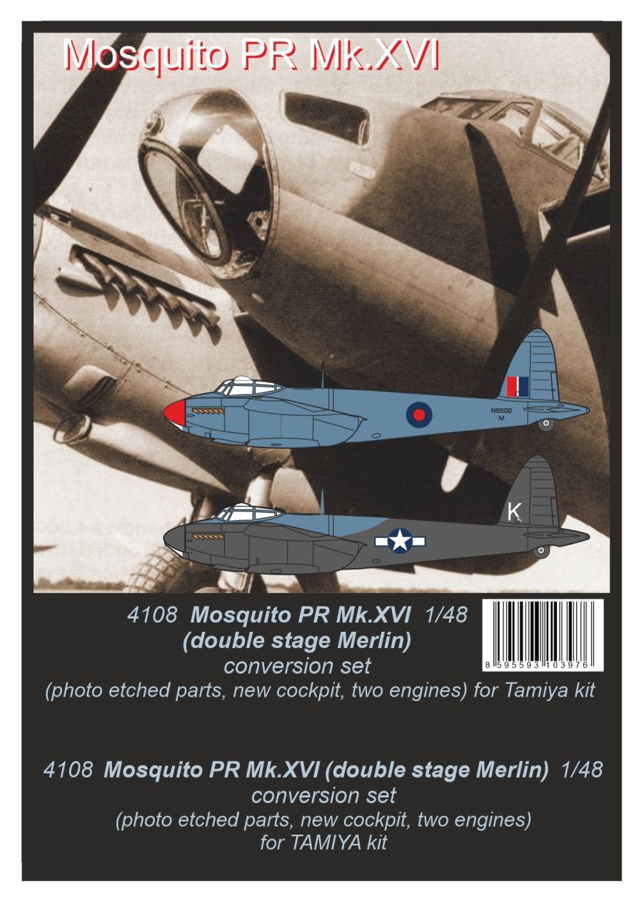 1:48 Mosquito double stage Merlin - conver.set for TAM