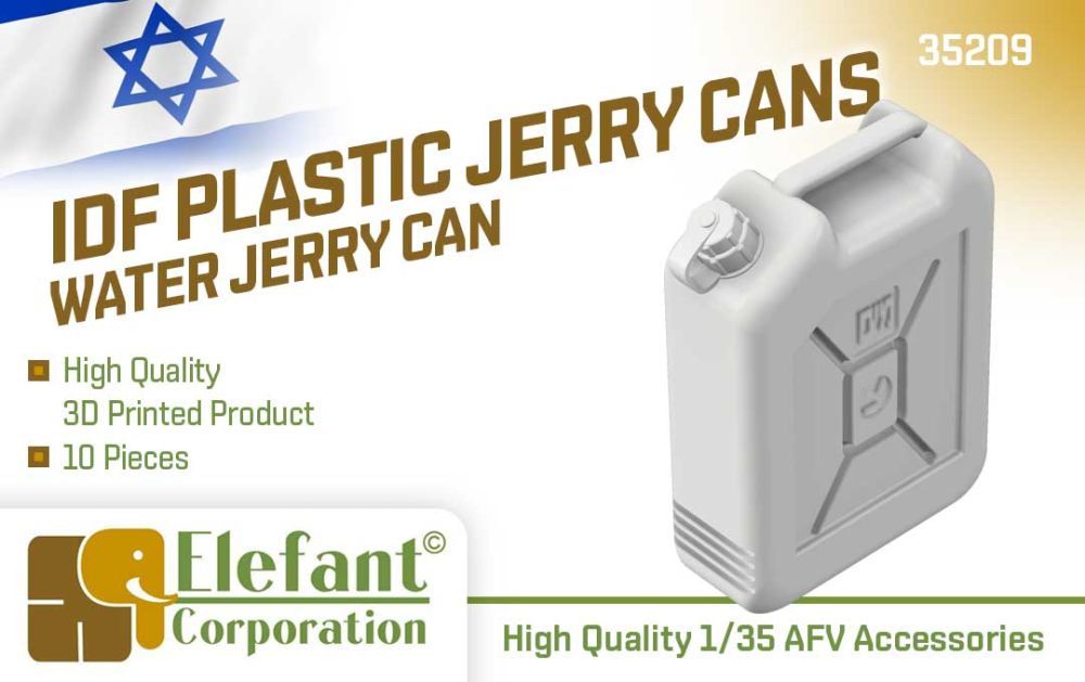 1:35 IDF plastic jerry cans - water, 10 pcs.