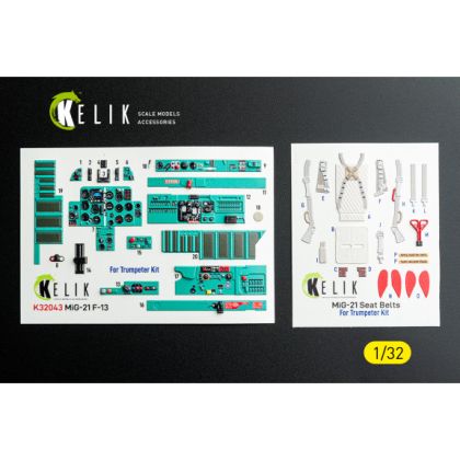 1:32 MiG-21 F-13 - interior 3D decals for Trumpeter kit