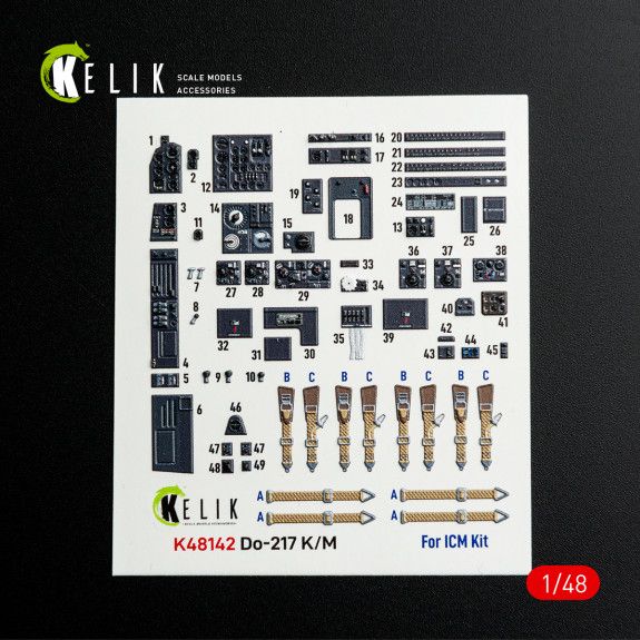 1:48 Do-217 K/M - interior 3D decals for ICM kit