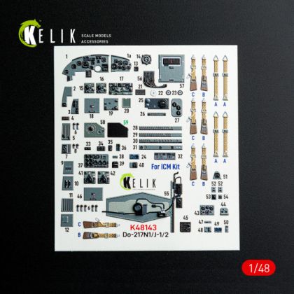 1:48 Do-217 N/J - interior 3D decals for ICM kit