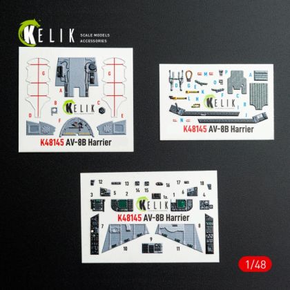1:48 AV-8B Harrier - interior 3D decals for Hasegawa kit
