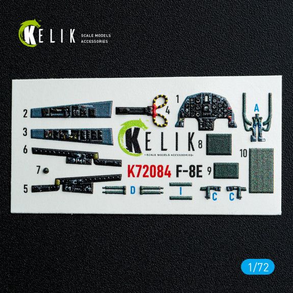 1:72 F-8E Crusader - interior 3D decals for Academy kit