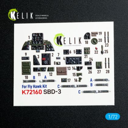 1:72 SBD-3 Dauntless - interior 3D decals for FlyHawk kit