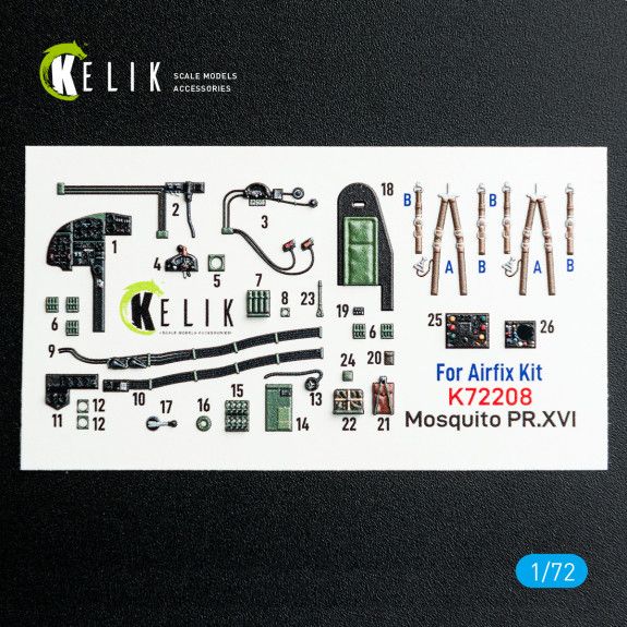 1:72 Mosquito PR.XVI - interior 3D decals for Airfix kit