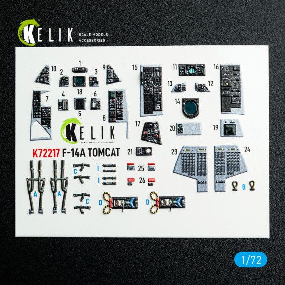 1:72 F-14A Tomcat - interior 3D decals for HobbyBoss kit