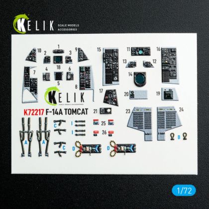 1:72 F-14A Tomcat - interior 3D decals for HobbyBoss kit