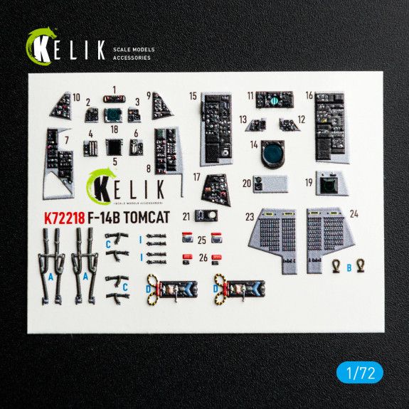 1:72 F-14B Tomcat - interior 3D decals for HobbyBoss kit