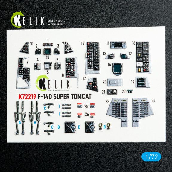 1:72 F-14D Super Tomcat - interior 3D decals for HobbyBoss kit