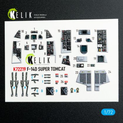 1:72 F-14D Super Tomcat - interior 3D decals for HobbyBoss kit