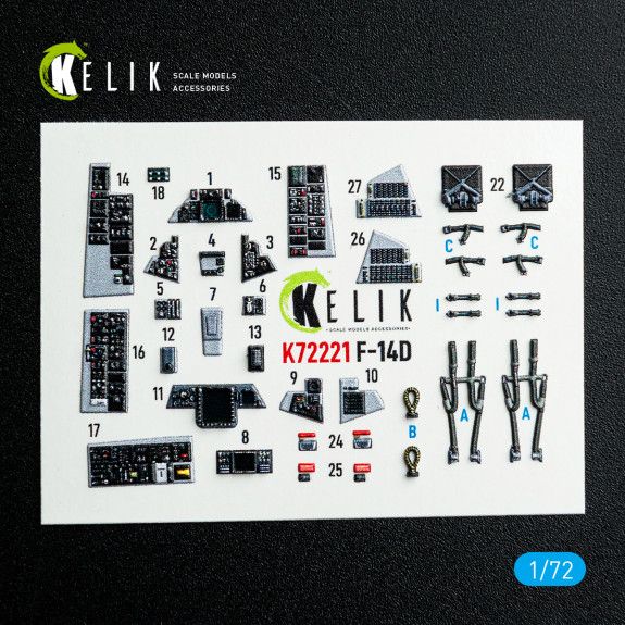 1:72 F-14D Super Tomcat - interior 3D decals for Academy kit