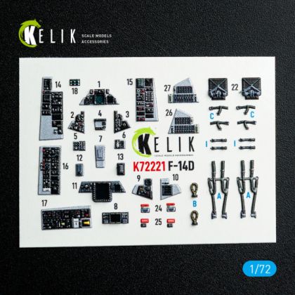 1:72 F-14D Super Tomcat - interior 3D decals for Academy kit