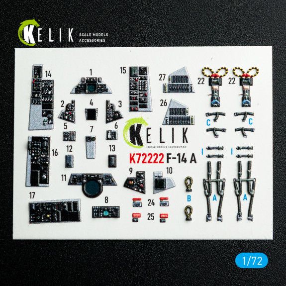 1:72 F-14A Tomcat - interior 3D decals for Academy kit