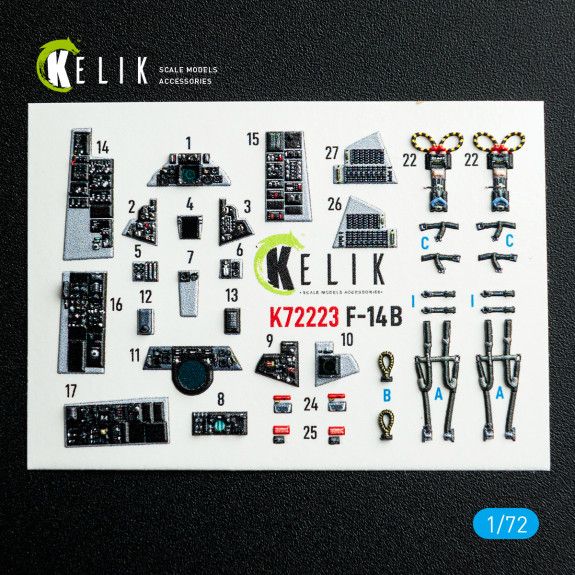 1:72 F-14B Tomcat - interior 3D decals for Academy kit