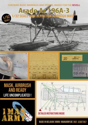 1:32 Arado Ar-196 A-3 - Airbrush Masks Set (for Revell Kits)