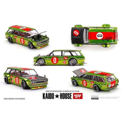 1:64 Kaido House 164 Datsun Kaido 510 Wagon OG 1969 Flo Yellow