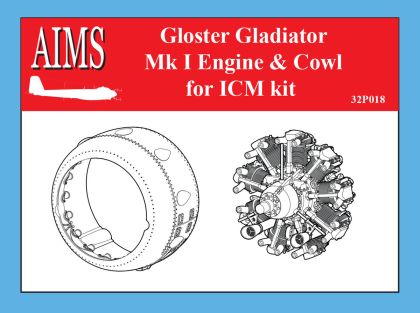 1:32 Gloster Gladiator Mk.I - engine and cowl set (designed to be used with ICM kits)