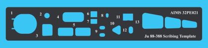 1:32 Junkers Ju-88 / Ju-188 / Ju-388 - Panel Scribing Template.(for Revell Kits)