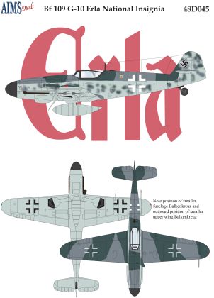 1:48 Bf-109 G-10 Erla - National Insignia