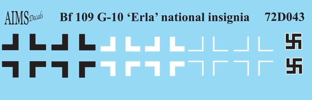 1:72 Bf-109 G-10 Erla - National Insignia