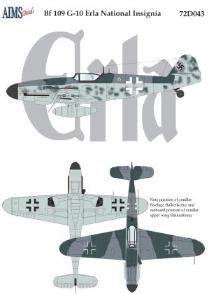 1:72 Bf-109 G-10 Erla - National Insignia