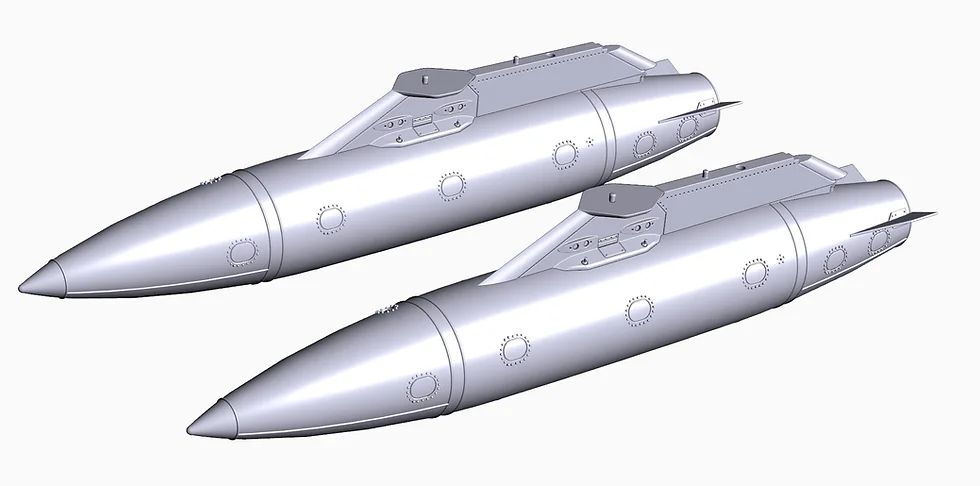1:32 F-16 600 Gallons Fuel Tanks With Pylons (for Tamiya kits)