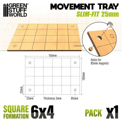 MDF Movement Trays - Slimfit Square 150x100mm