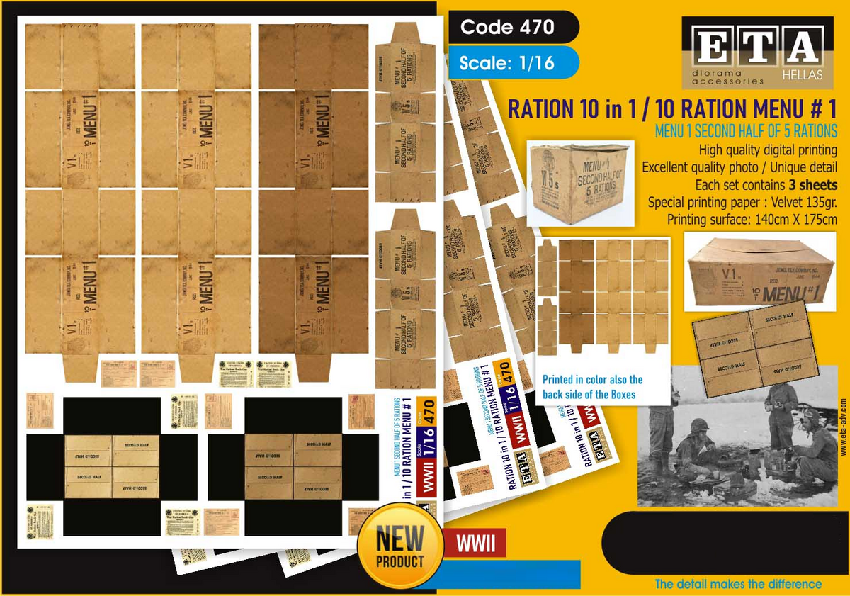 1:16 US Ration 10 in 1 - 10 Ration Menu