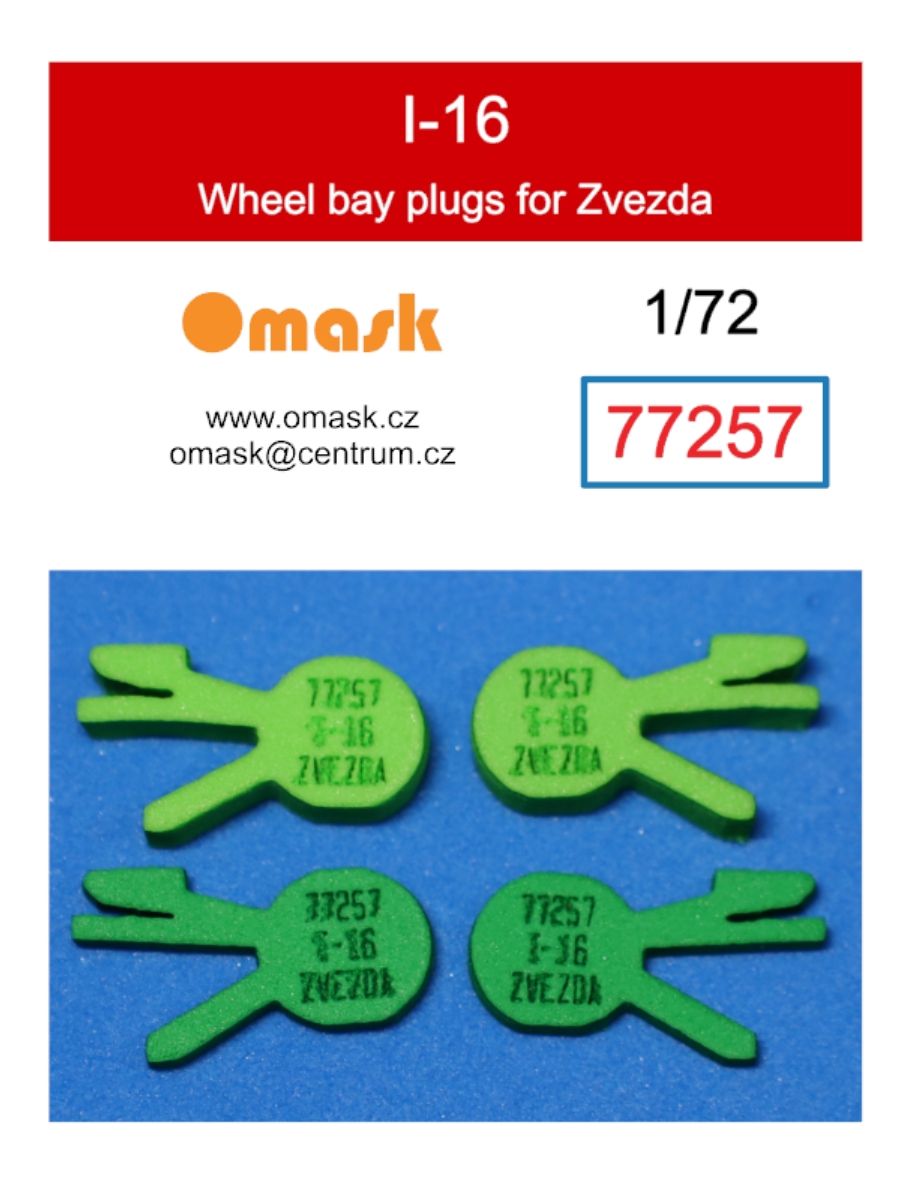 1:72 I-16 wheel bay plugs (for Zvezda)