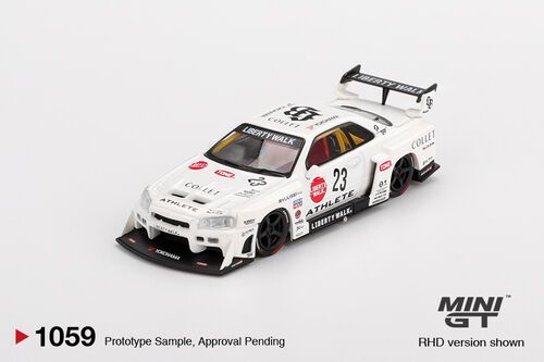 1:64 Nissan LB-ER34 Super Silhouette - No.23 Athlete / Collet White (Blister)