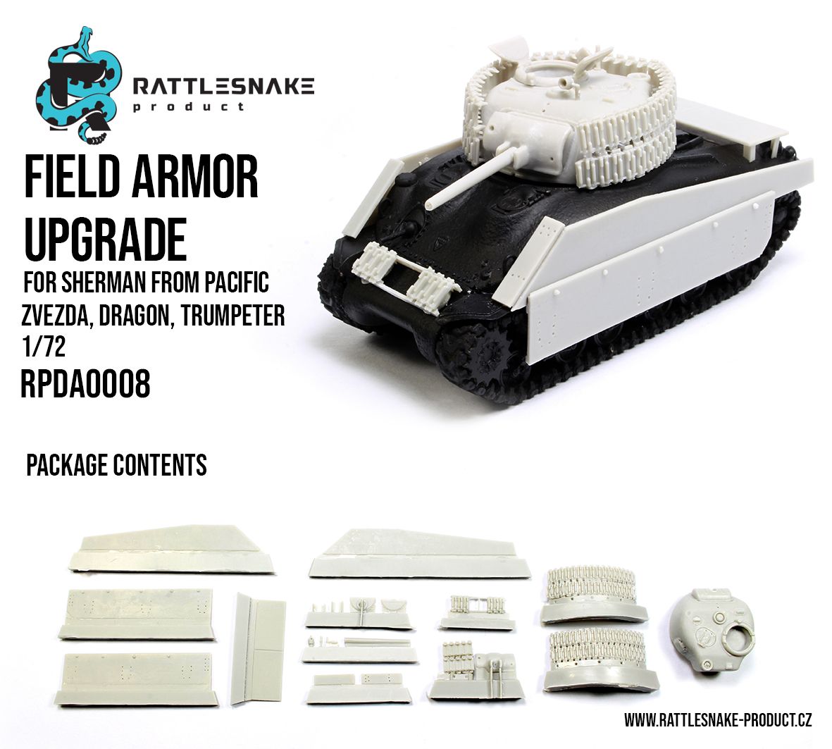 1:72 Field armor upgrade for Sherman from Pacific (Trumpeter, Zvezda, Dragon)