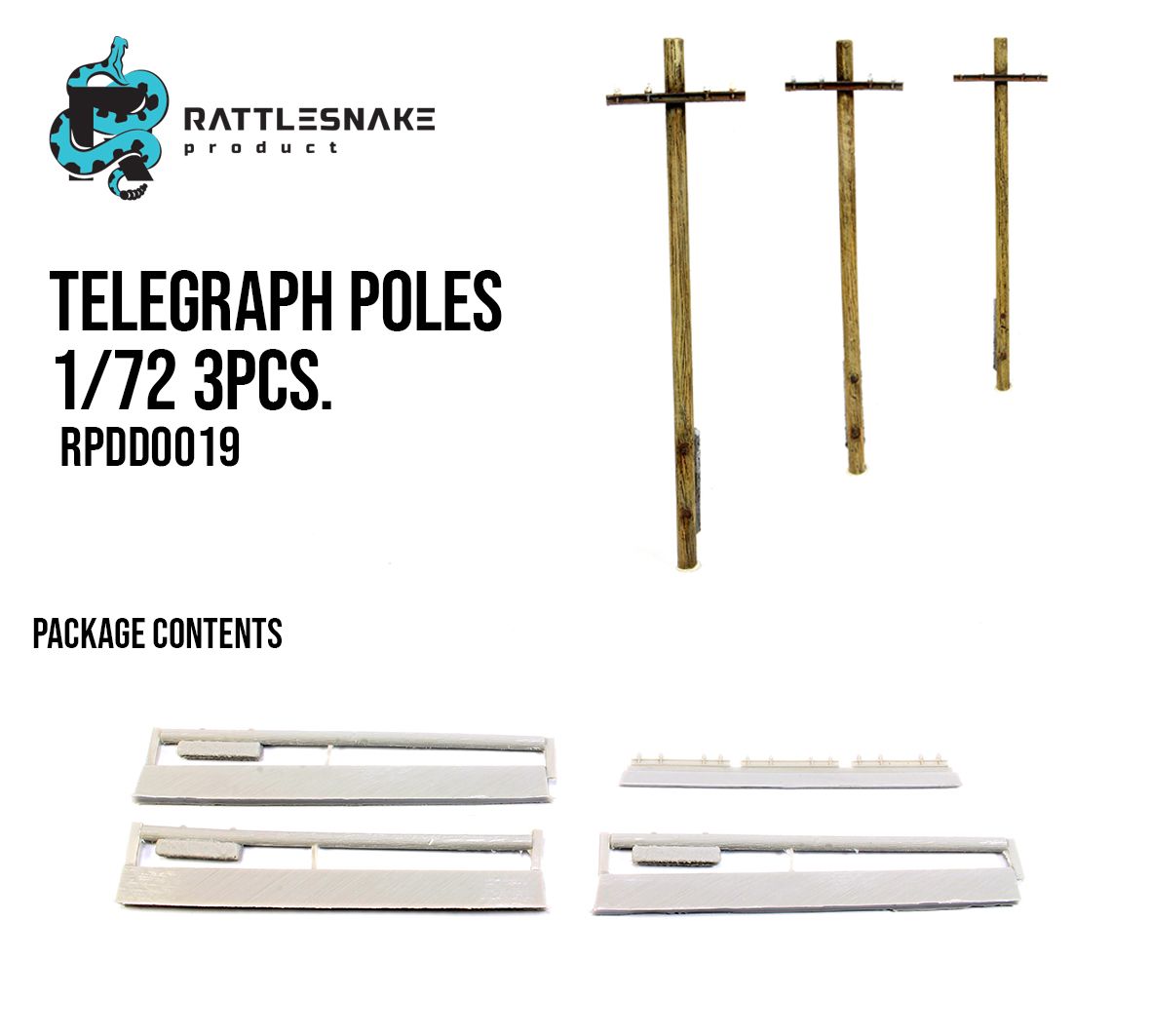 1:72 Telegraph poles 3pcs