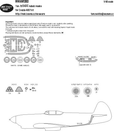 1:48 Yakovlev Yak-7B - BASIC Kabuki Masks (for Zvezda Kits)