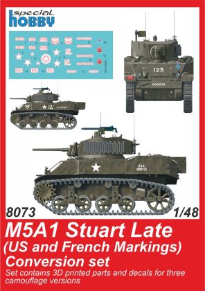 1:48 M5A1 Stuart Late (US Army) Conversion set for Tamiya kit