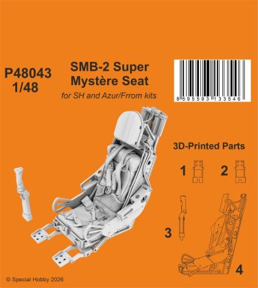 1:48 SMB-2 Super Mystère Seat for SH and Azur/Frrom kits